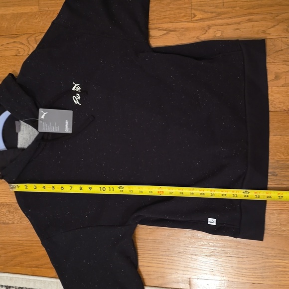 PUMA BRAND SIGNATURE WOMENS SPECKLED BLACK PULLOVER HOODIE SIZE MEDIUM - Picture 11 of 16